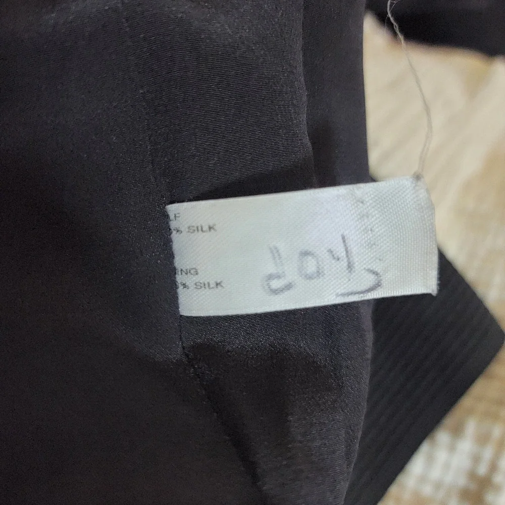 Carolina‎ Herrera Black Silk Lined Puff Balloon Bell Sleeve Knee Length USA Sz 8
